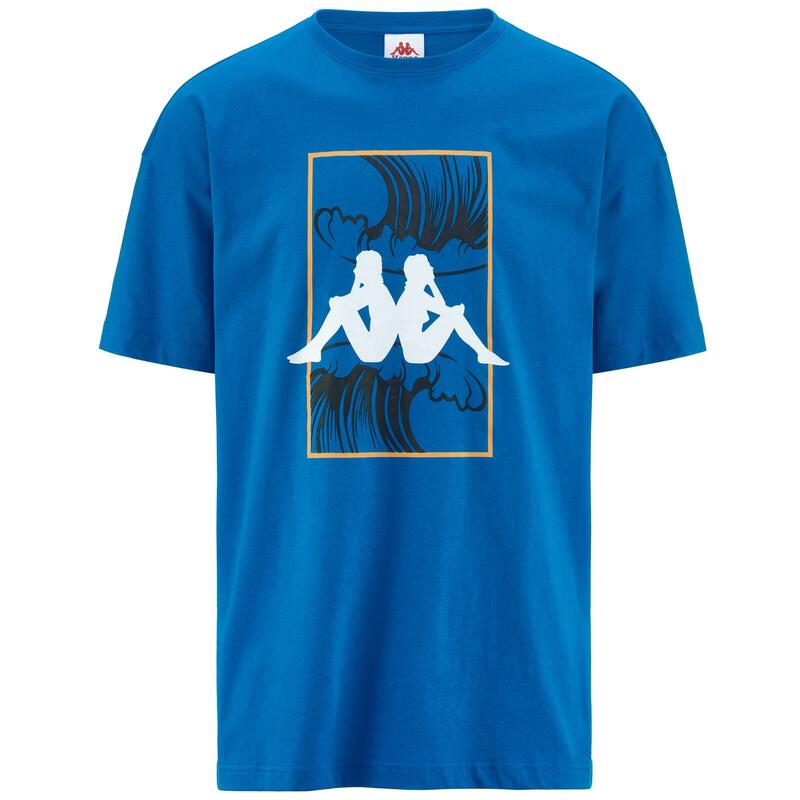 kappa t-shirt da uomo in cotone blu da cardio training