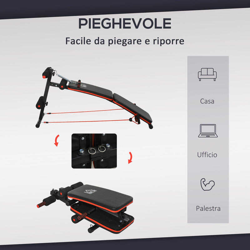 HomCom banca de antrenament, pliabila, 47x142x50-66 cm