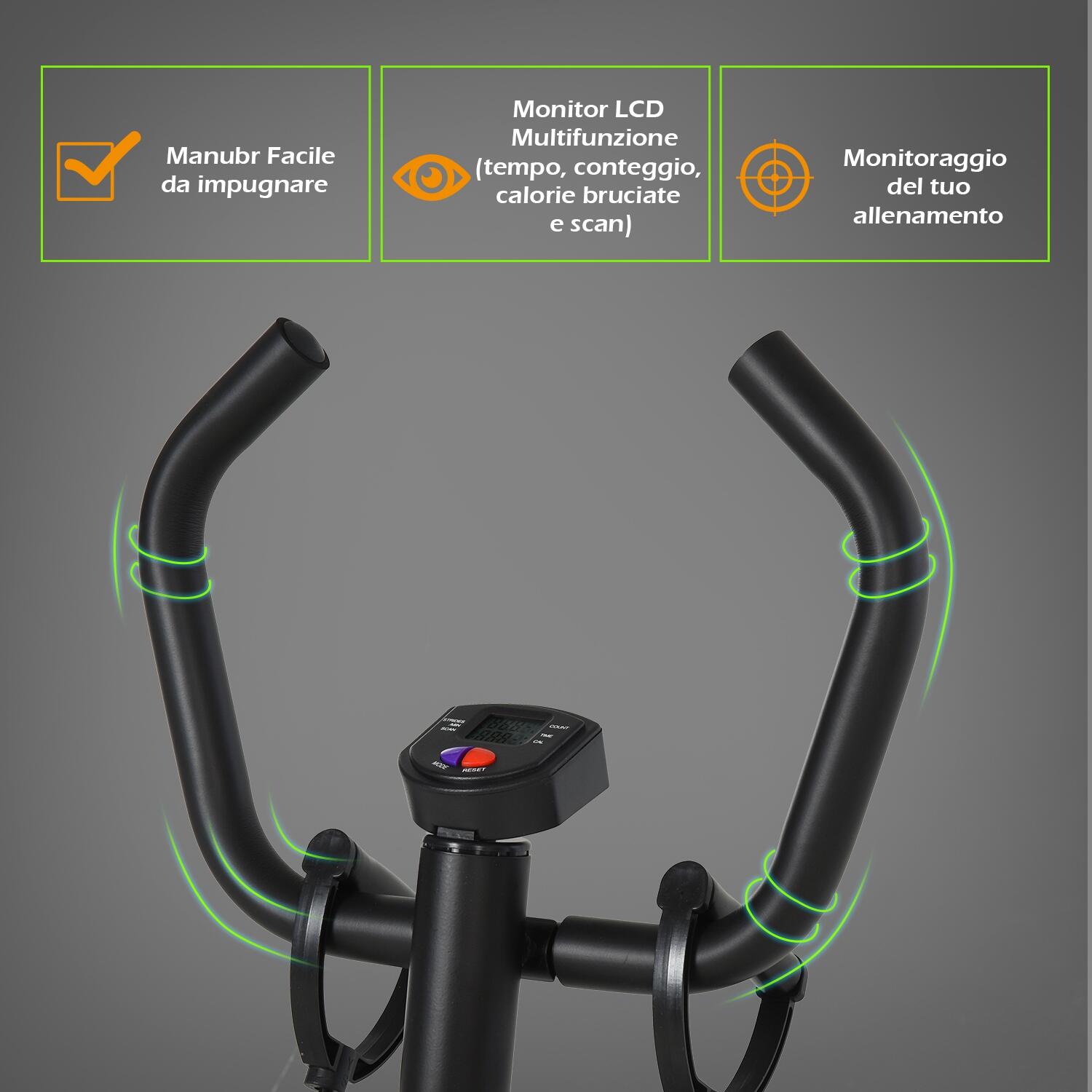 HOMCOM Stepper Professionale con Manubrio e Corde per Allenamento a Casa 5/7