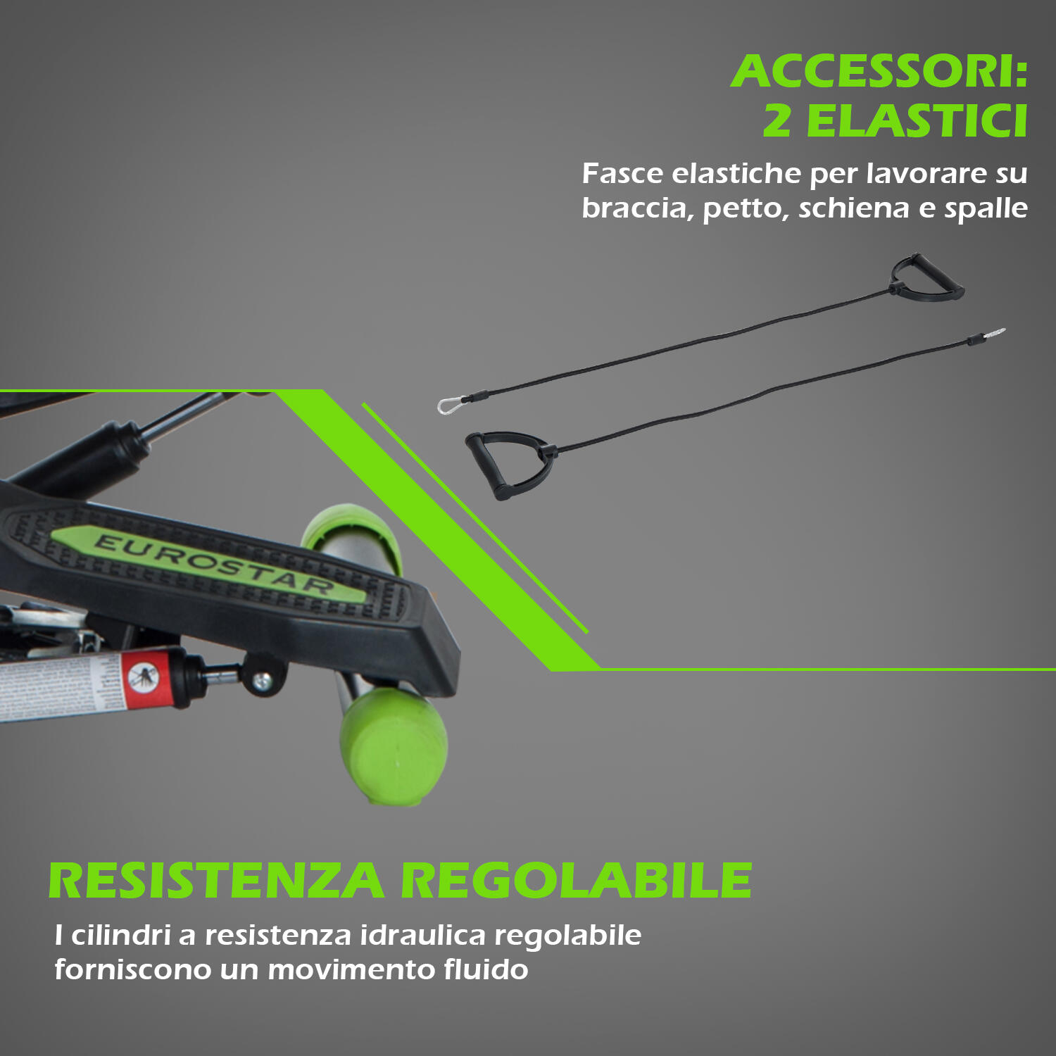 HOMCOM Stepper Professionale con Manubrio e Corde per Allenamento a Casa 6/7