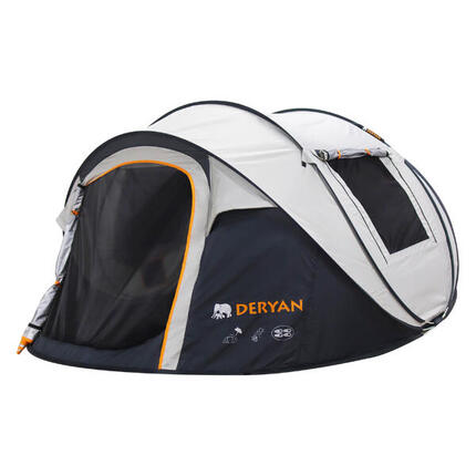 Tente de camping Pop Up de Deryan - 4 personnes - Tapis de sol 2000MM