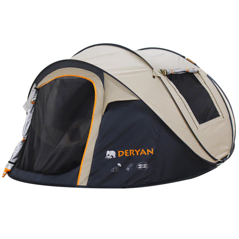 Kamperen is nog nooit zo moeiteloos geweest met de DERYAN Pop-Up Tent XL!