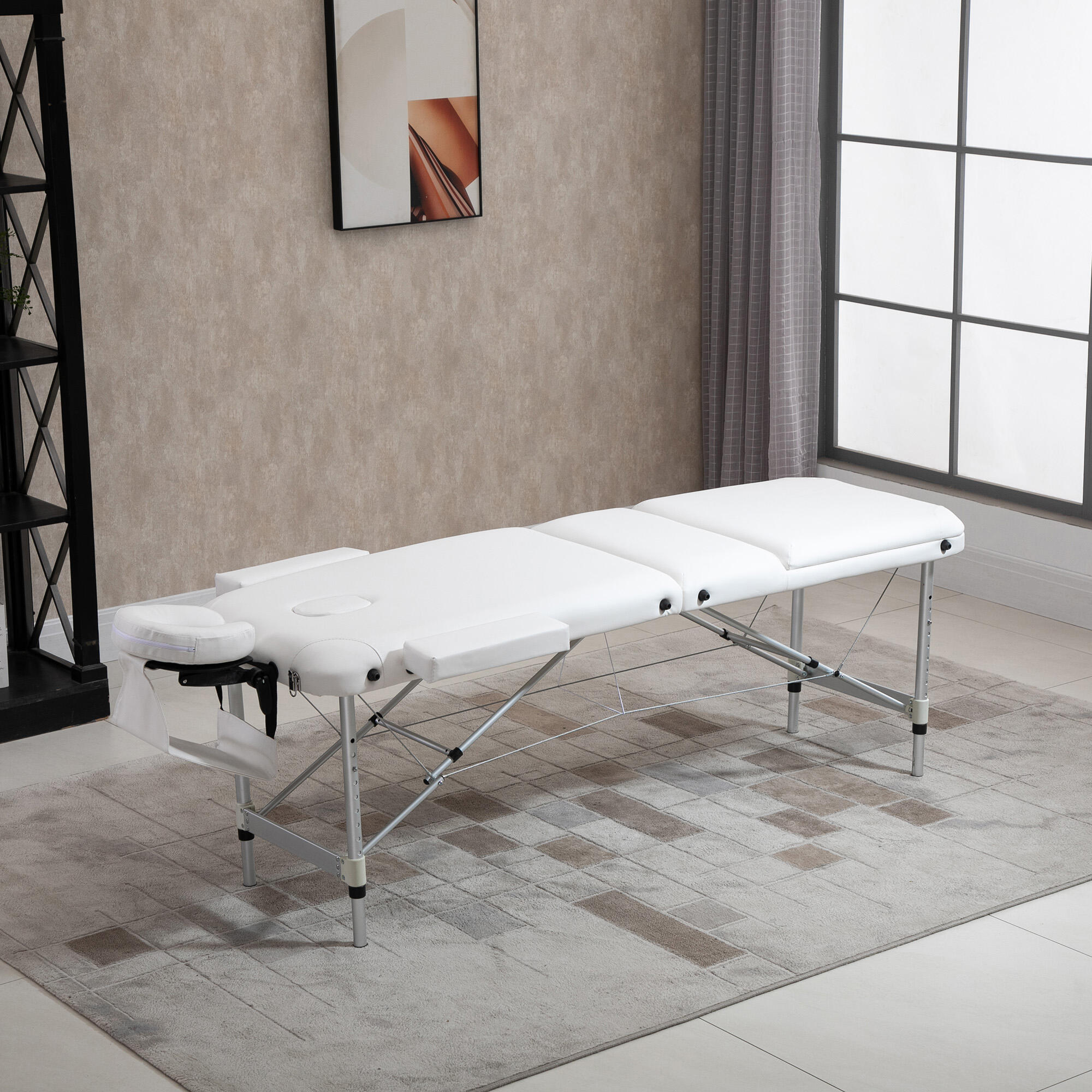 HOMCOM Lettino Massaggi Portatile, Pieghevole e Professionale in Alluminio 2/7
