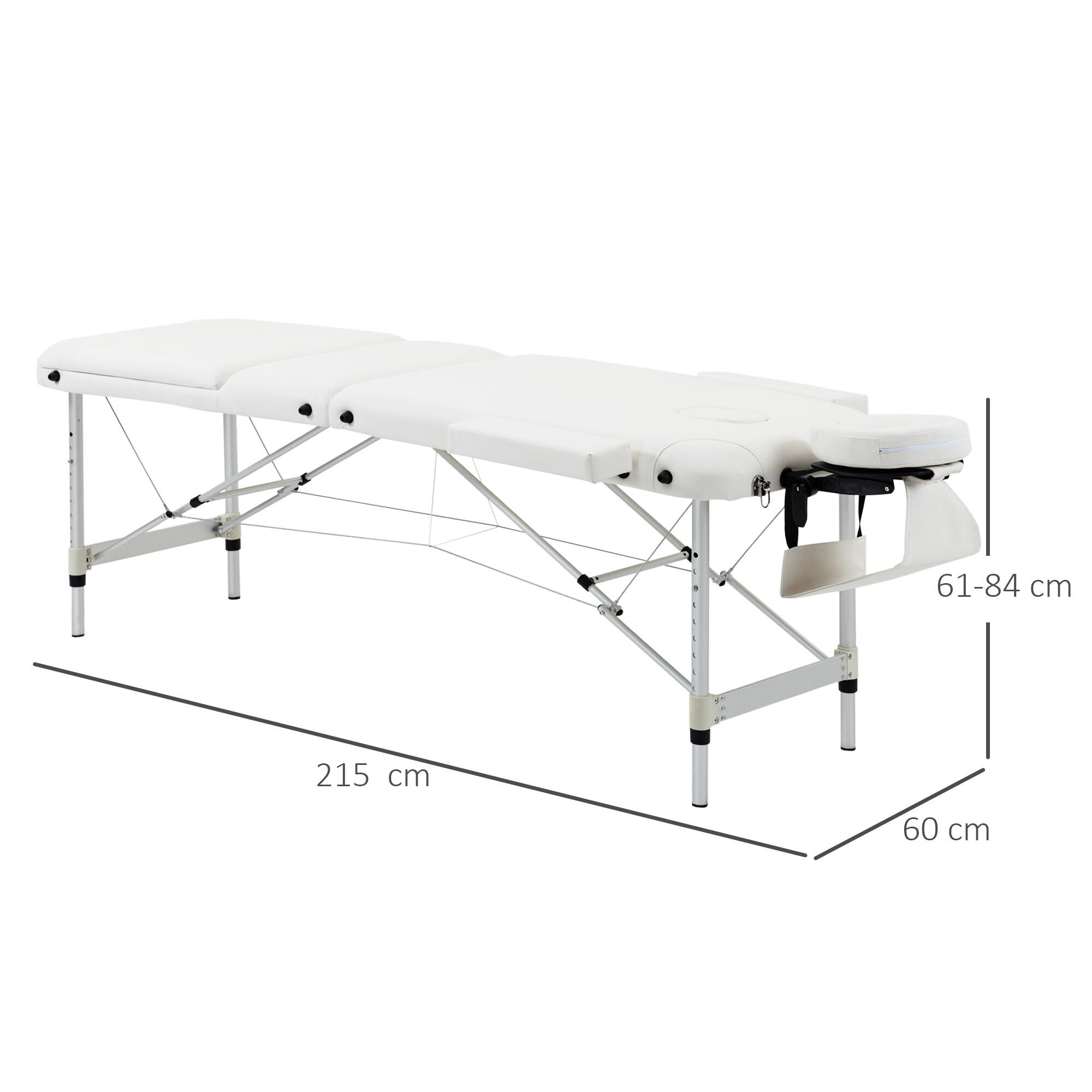 HOMCOM Lettino Massaggi Portatile, Pieghevole e Professionale in Alluminio 3/7