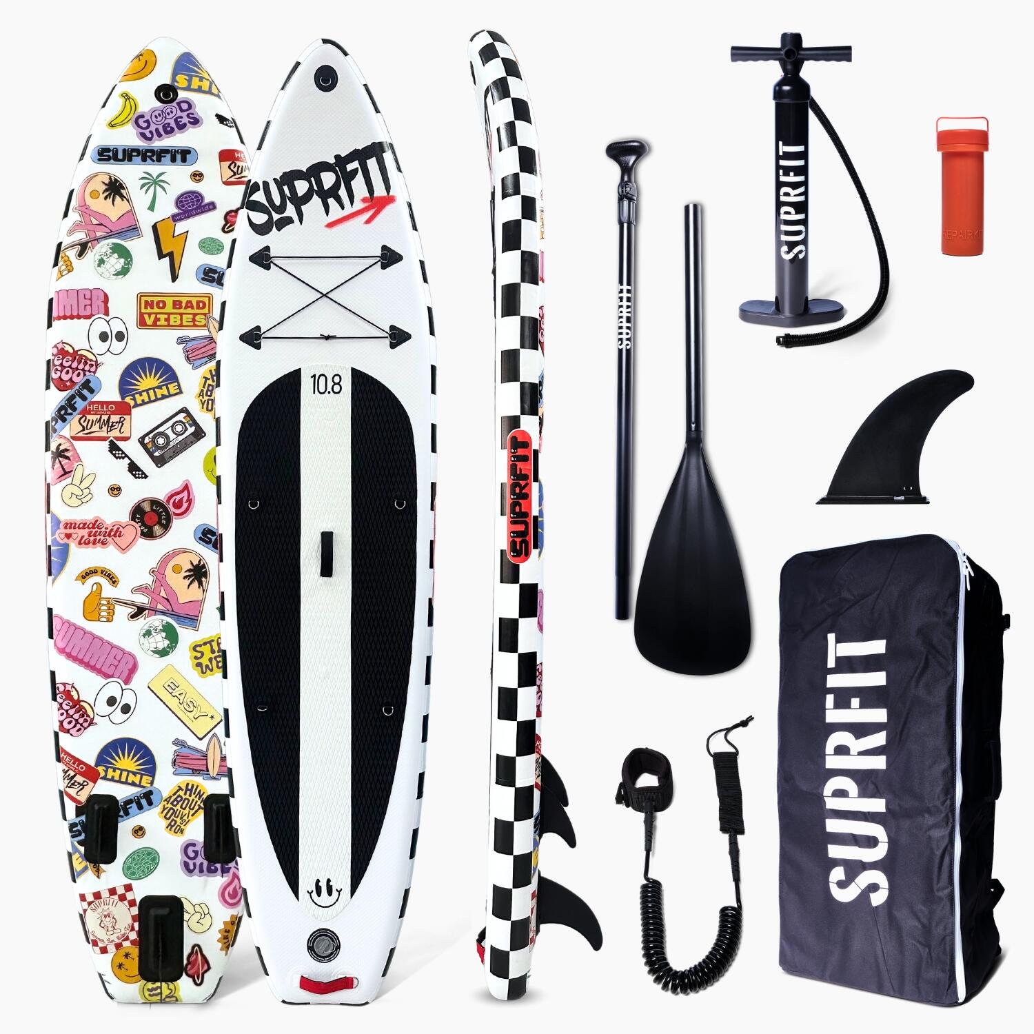 SUPRFIT Suprfit Stand-Up Paddling Board Funny Stickers – White