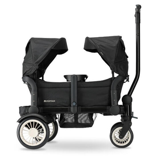 Deryan Luxus Sandy Bollerwagen - Faltbarer All-Terrain-Wagen - Schwarz