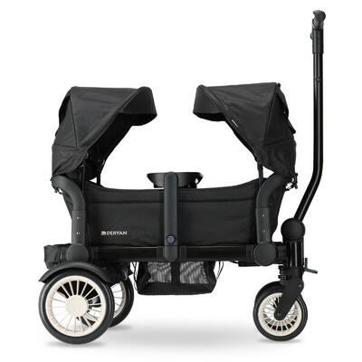 Deryan Luxus Sandy Bollerwagen - Faltbarer All-Terrain-Wagen - Schwarz