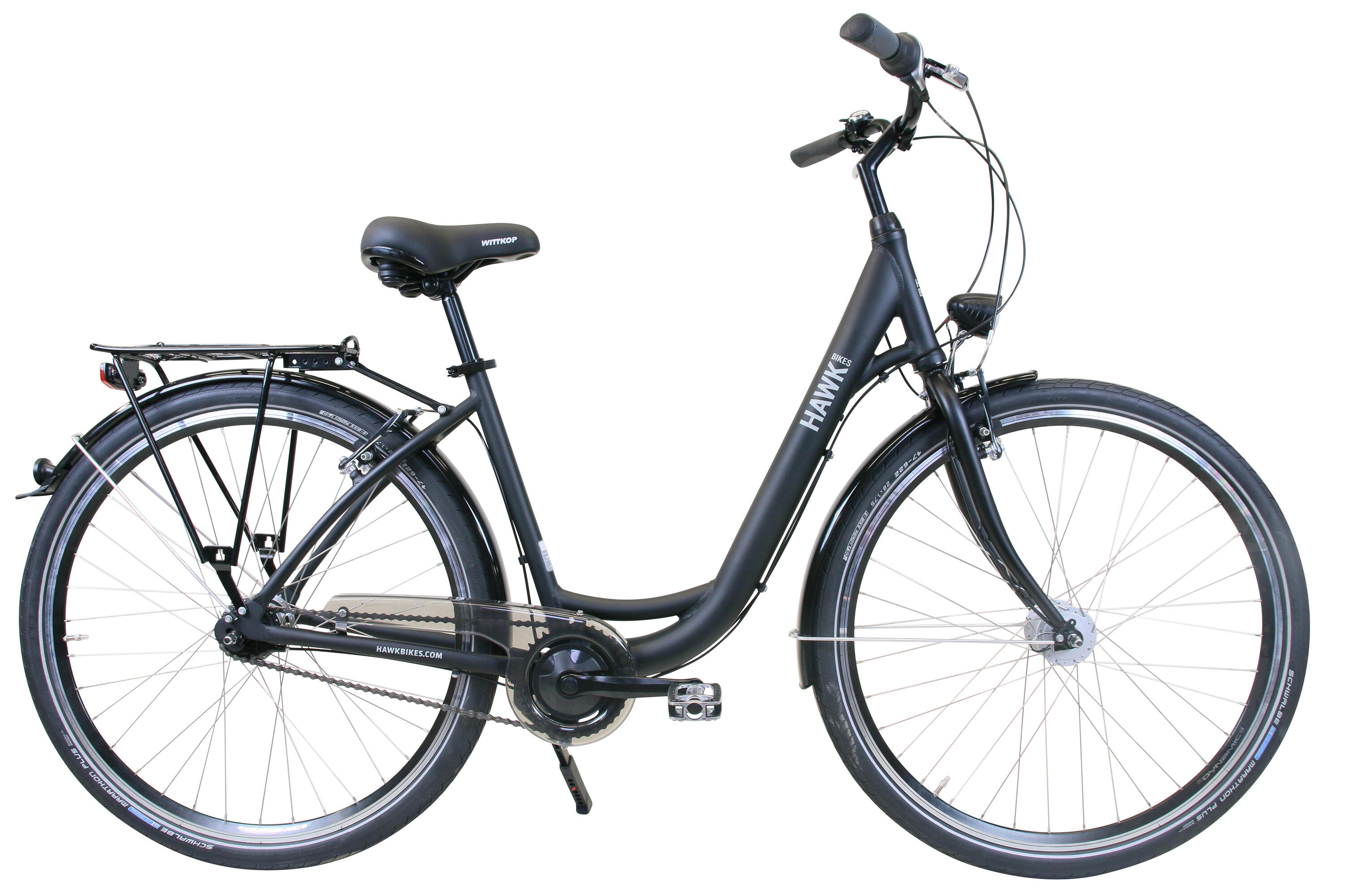 HAWK BIKES HAWK City Wave Easy Fahrrad Damen Herren 28 Zoll Schwarz 7 Gang Nabenschaltung