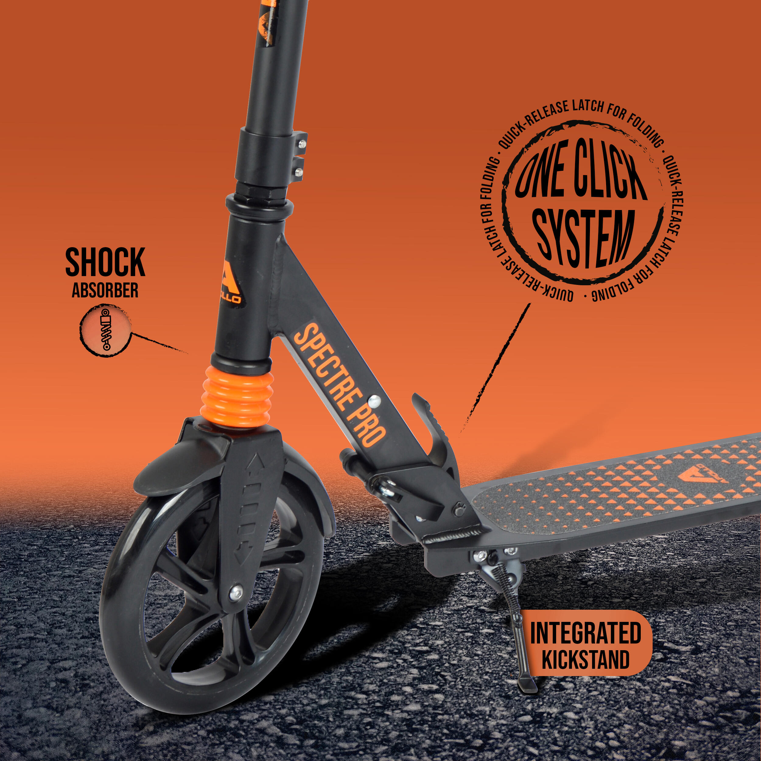 Monopattino Apollo Spectre PRO XXL - Pieghevole Con Ruote 200mm E Doppia Sospensione - Foto 8