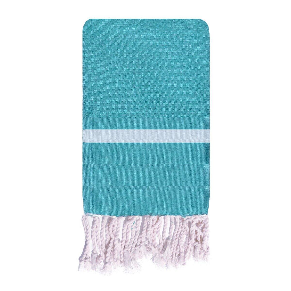 Fouta traditionnelle en coton 2x2m en nid d'abeille Melissa 1/3