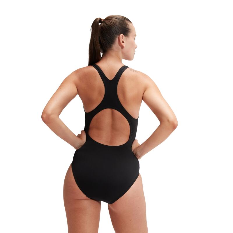 Speedo Womens Digital Printed Medalist Black