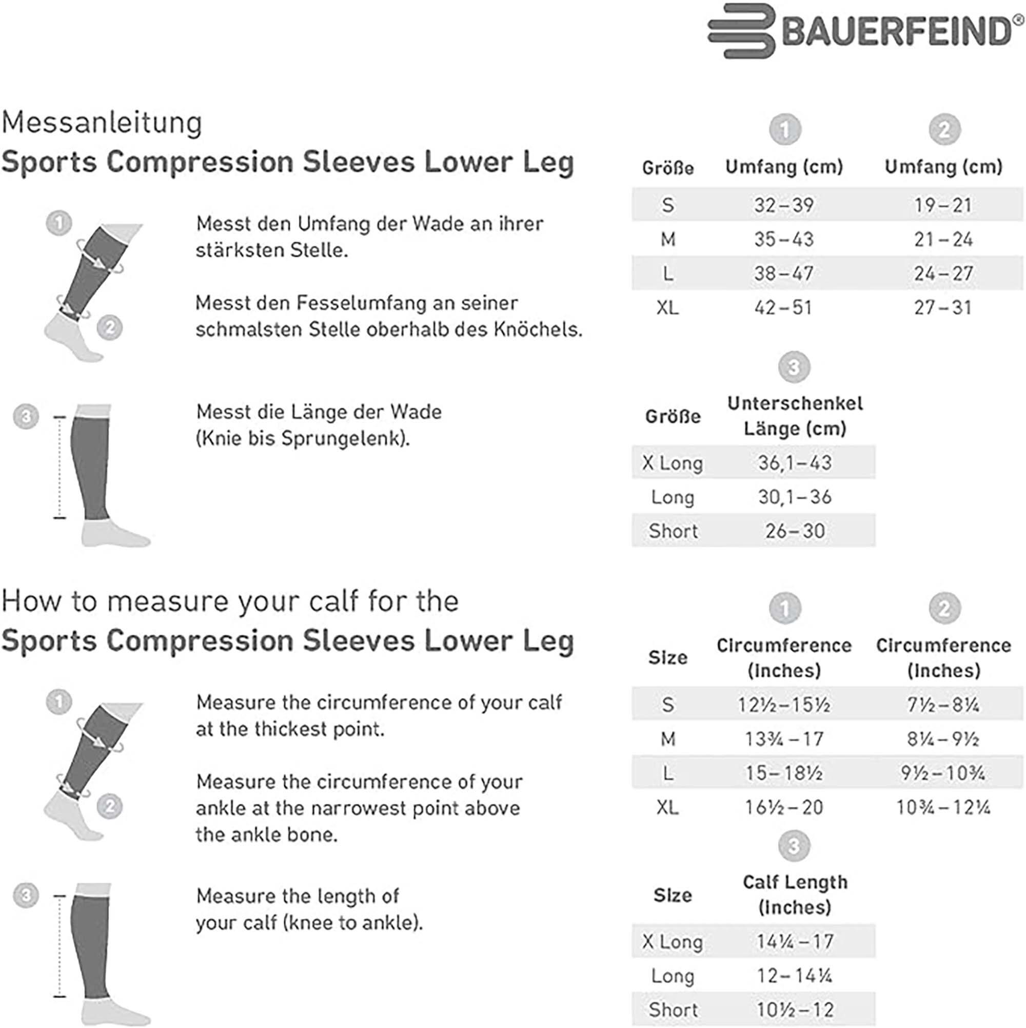 Manchon de compression jambe inférieure Bauerfeind Sports 5/6