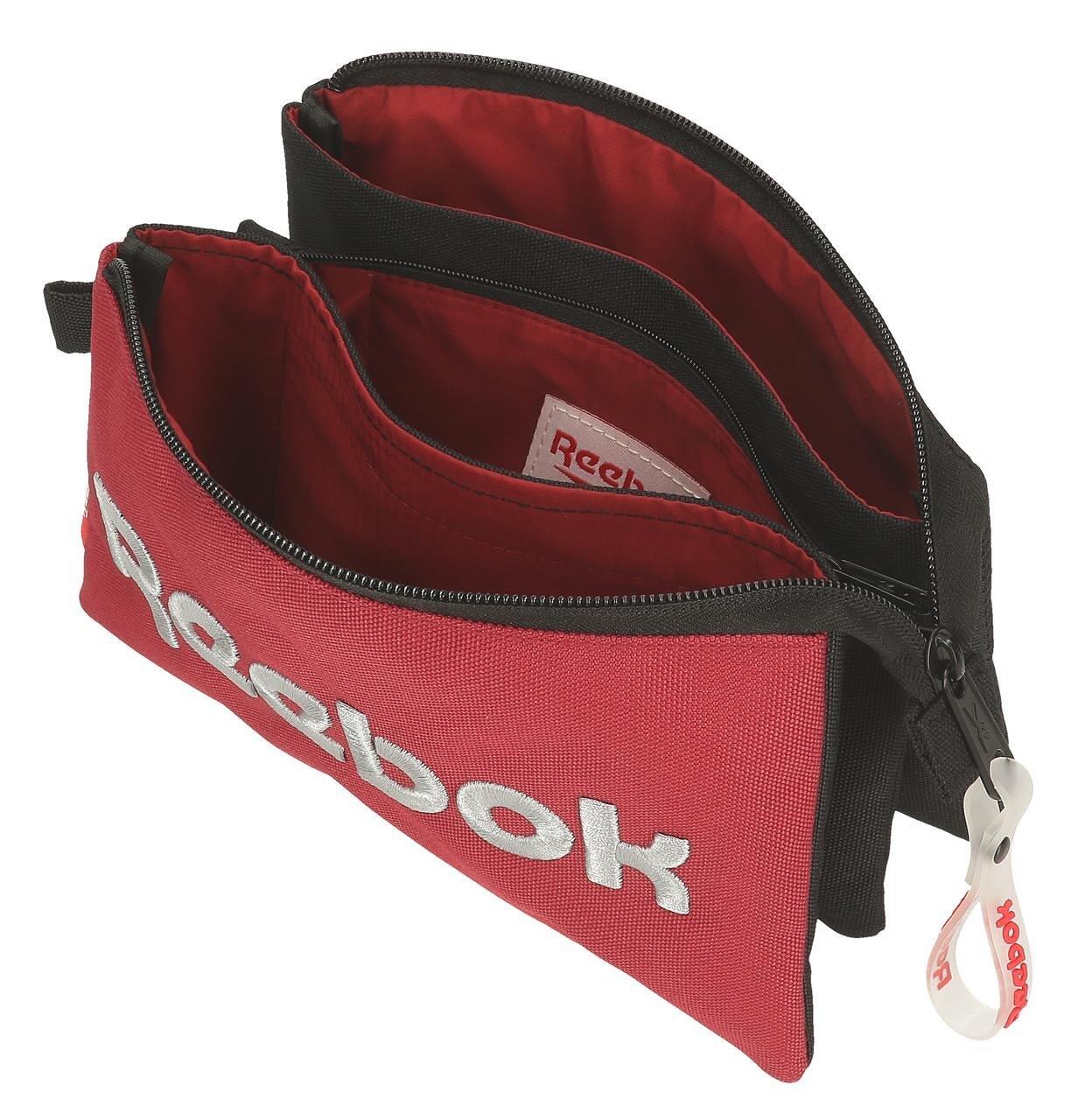Astuccio tre scomparti ragazzo Reebok Portland 12cm Nero 3/5