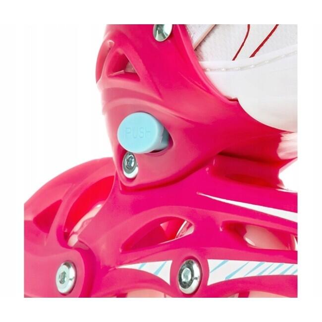 Pattini a rotelle regolabili Ruota LED Lia Rosa/Bianco
