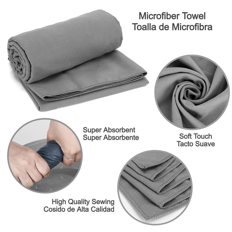 Toalla Microfibra Max Sports Nora 54x40cm Gris 3/3