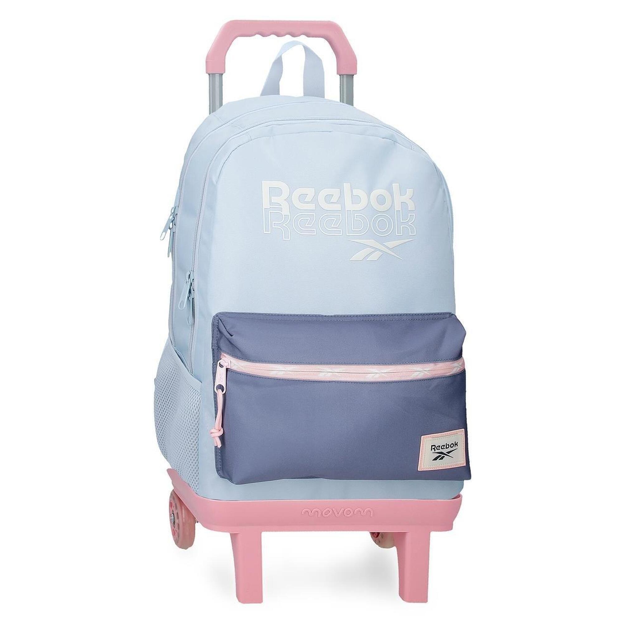 Mochila escolar  con carro Reebok Andrew 44cm Azul claro