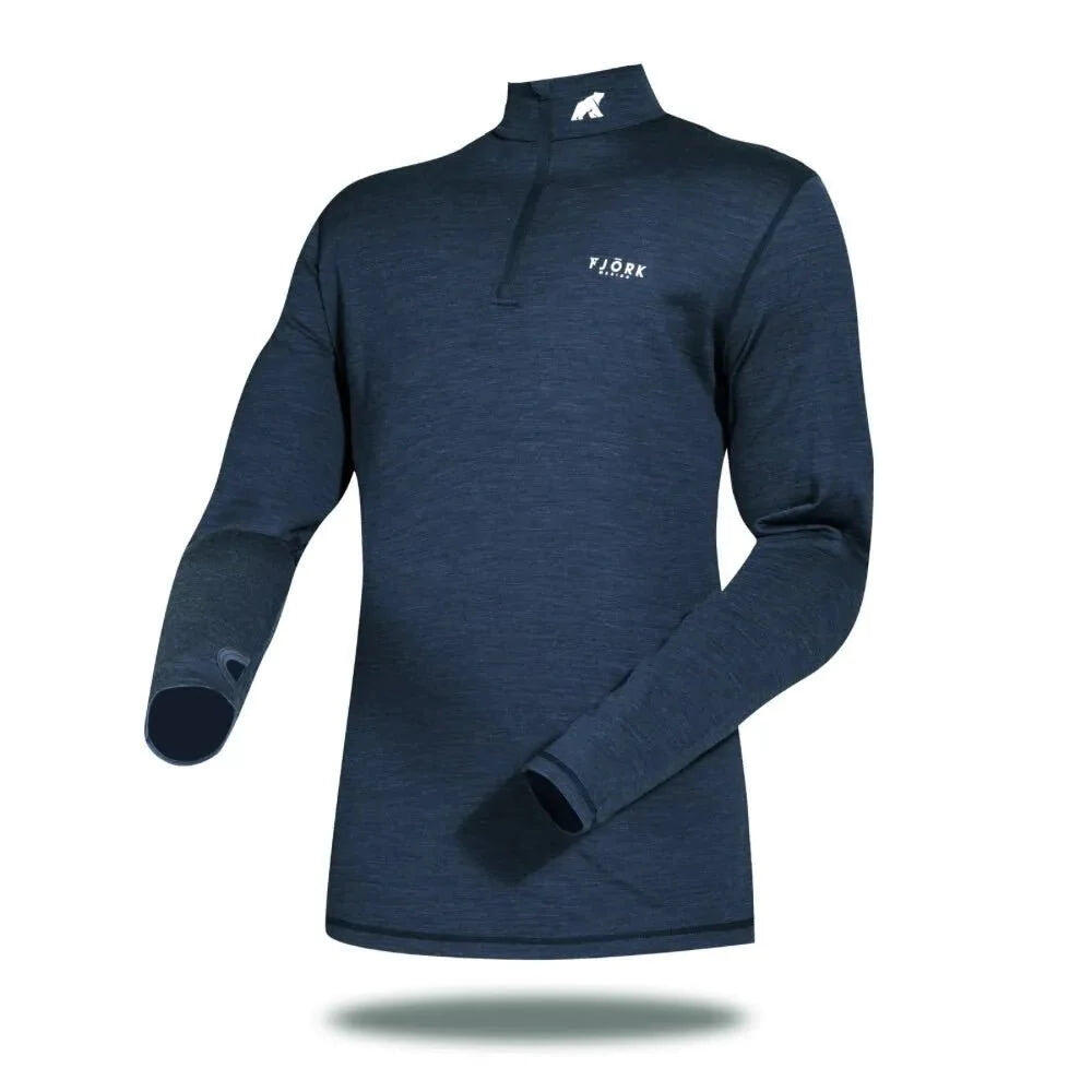 Men's 100% merino wool long-sleeved T-shirt - Finn 210 Zip