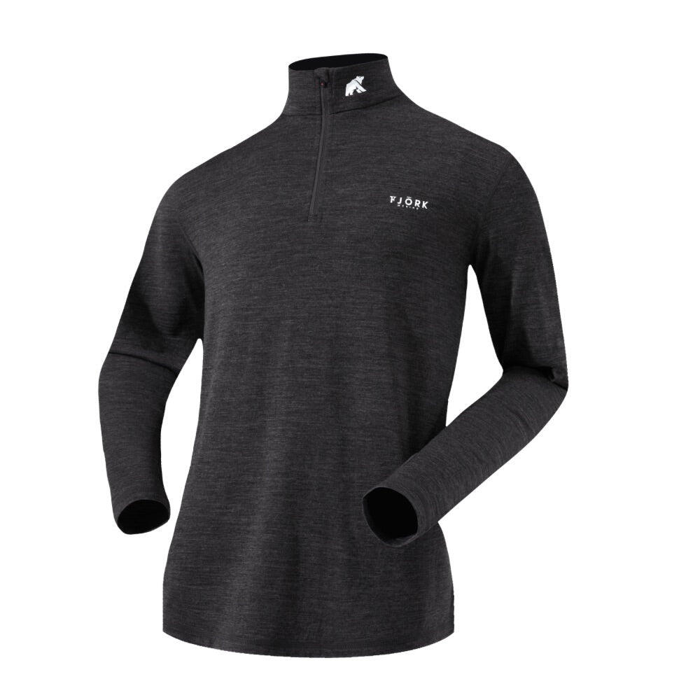 Men's 100% merino wool long-sleeved T-shirt - Finn 210 Zip