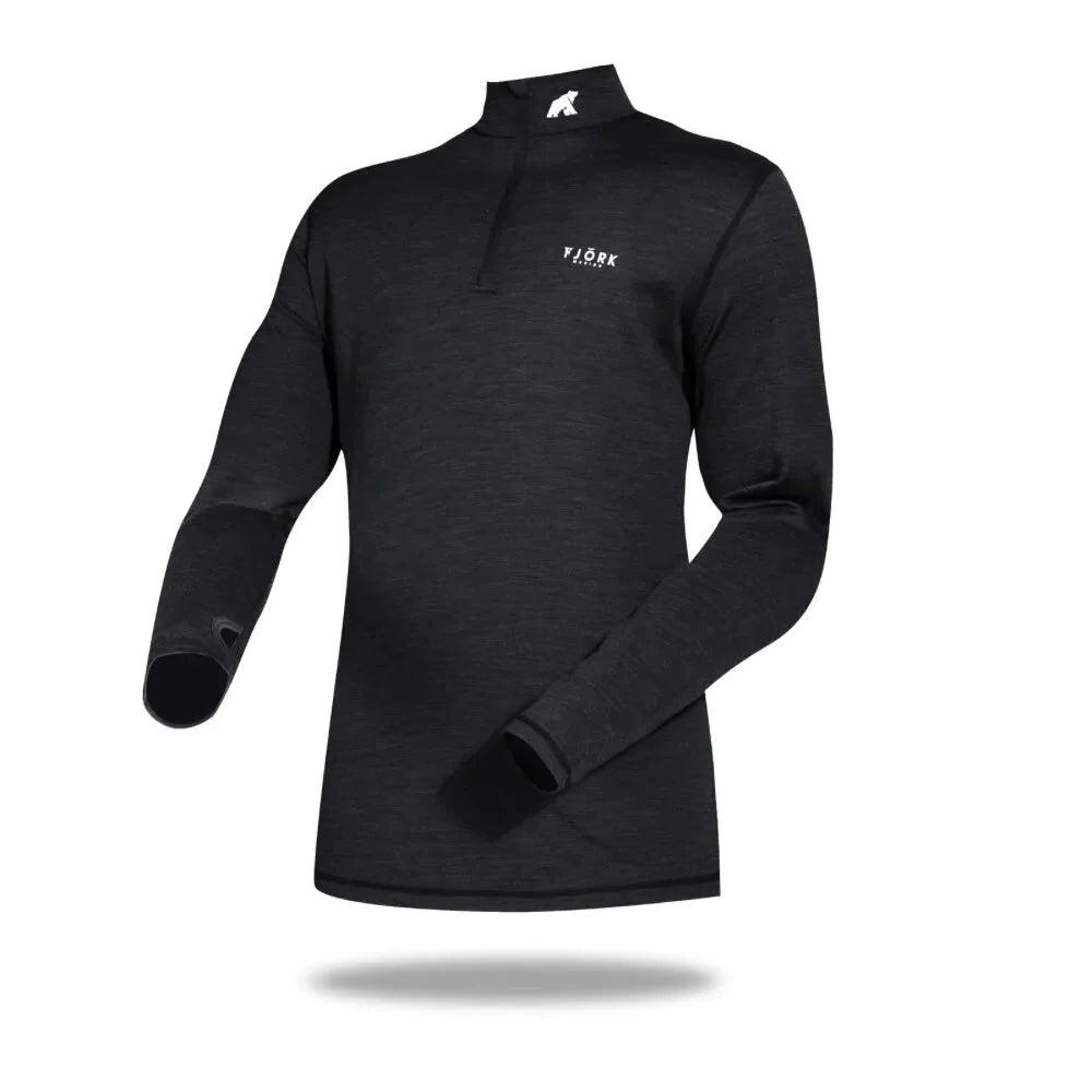 Men's 100% merino wool long-sleeved T-shirt - Finn 210 Zip