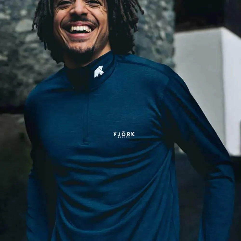 Heren T-shirt met lange mouwen van 100% merinowol - Finn 210 Zip 2/4