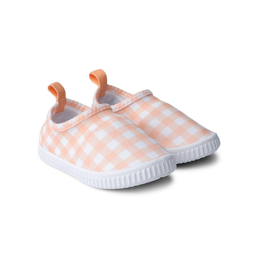 Swim Essentials Kids Water Shoes - Orange/white - Sunset Grid 3/4