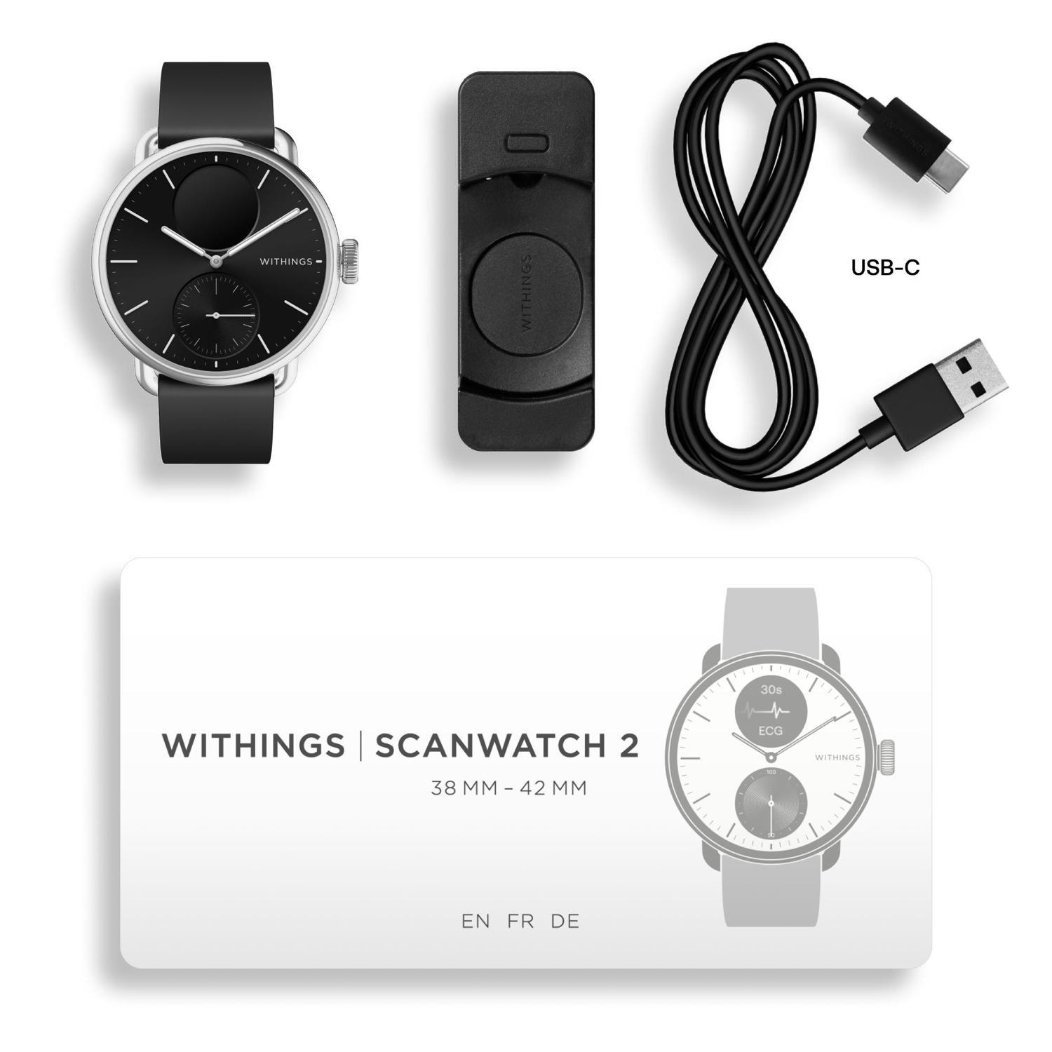 WITHINGS ScanWatch 2 - Smartwatch per la salute ECG SpO2 temperatura 38mm Nero 6/7
