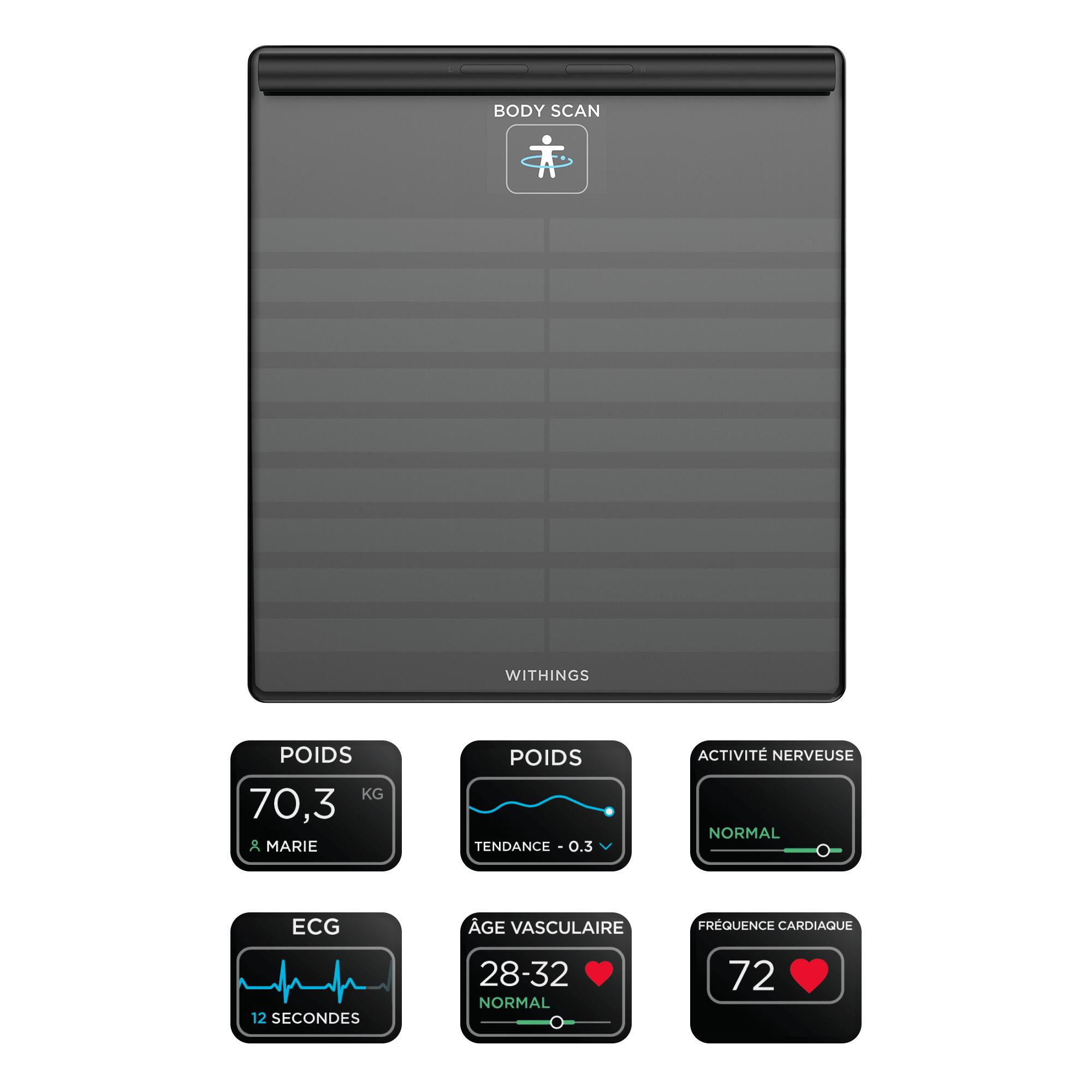 WITHINGS Body Scan - Balance connectée WIFI pèse-personne impédancemètre Noir 3/6