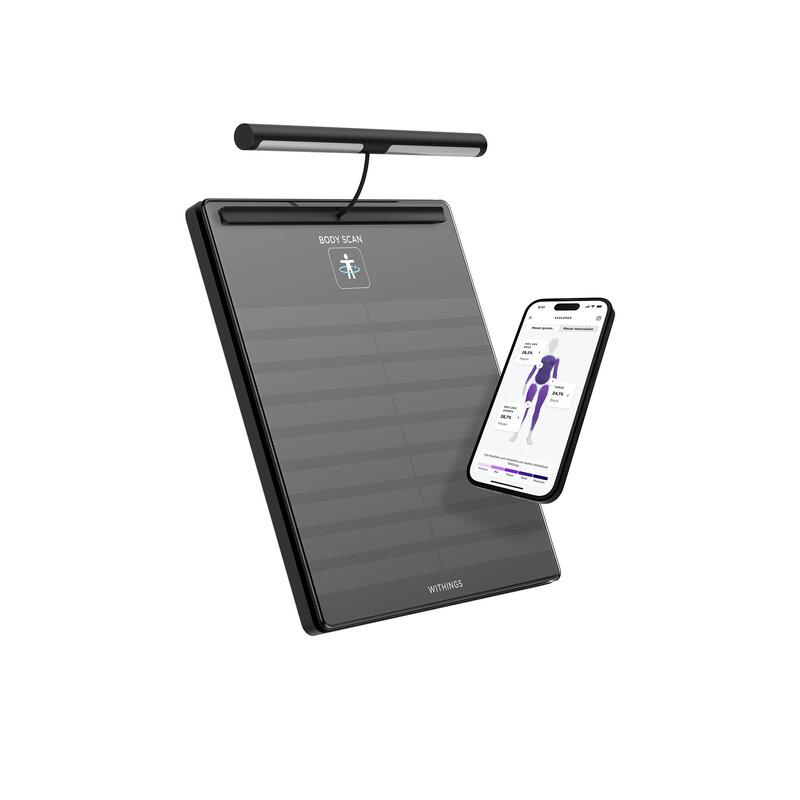 Cantar inteligent Withings Body Scan, Tehnologie Position Control, Negru