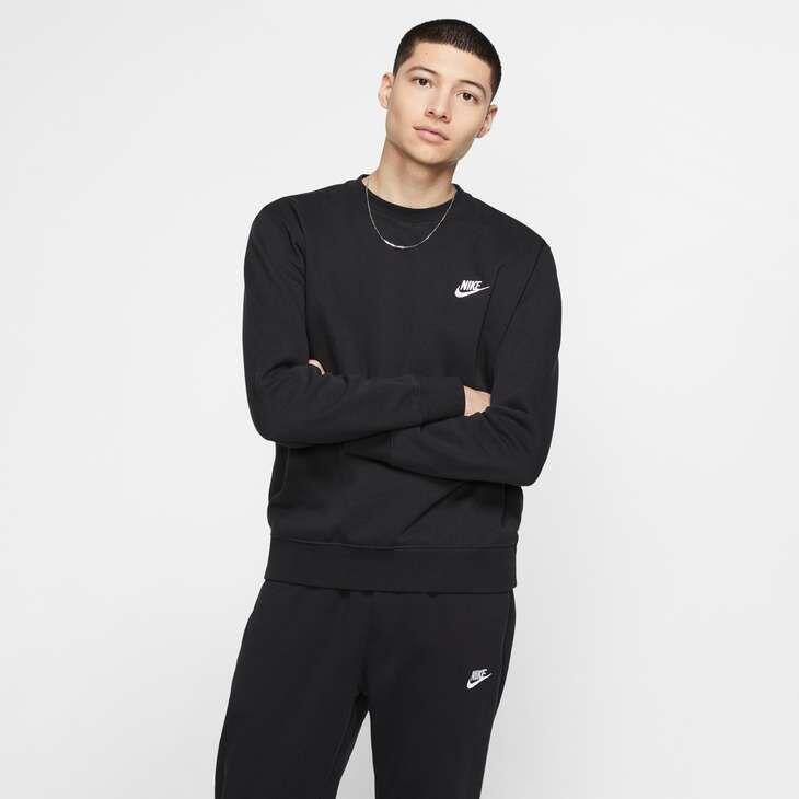NIKE Blouse Nike Sportswear Club Crew, Zwart, Mannen