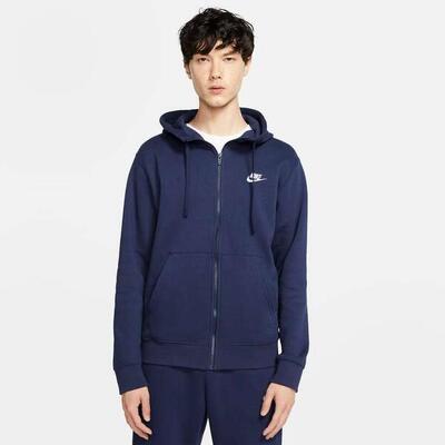 Felpa con cappuccio full zip uomo ( fleece) nike blu