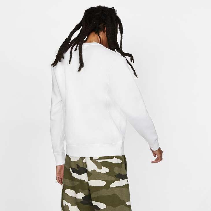 Felpa girocollo uomo ( fleece) nike bianco 4/5