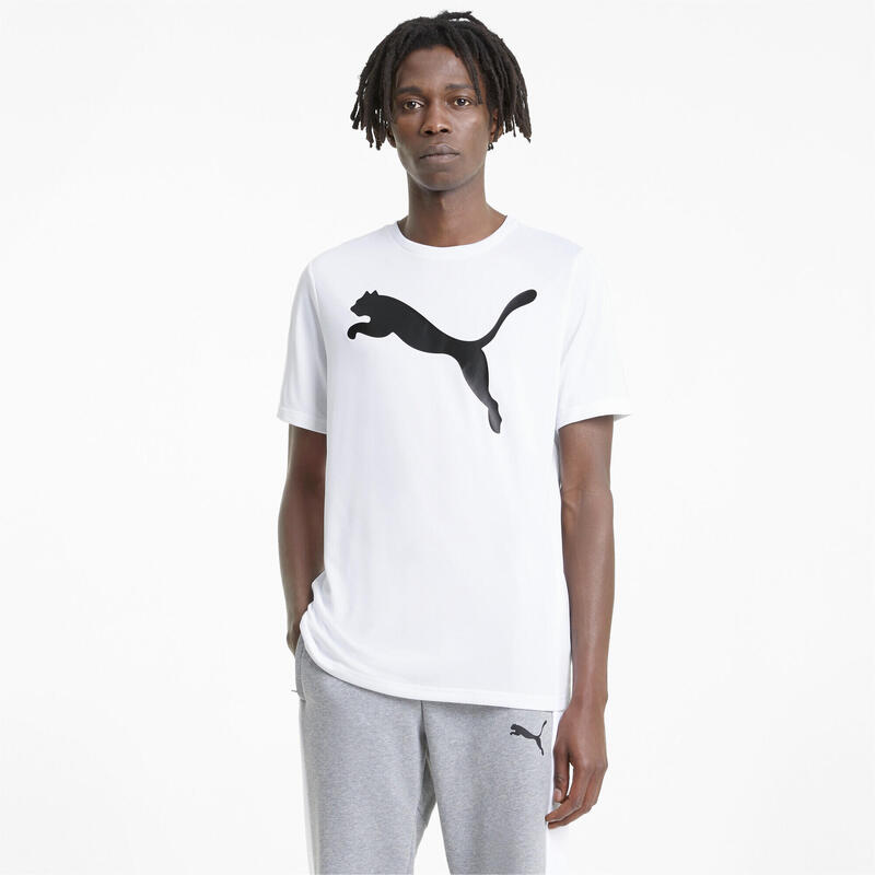 Active Big Logo T-shirt voor heren PUMA White