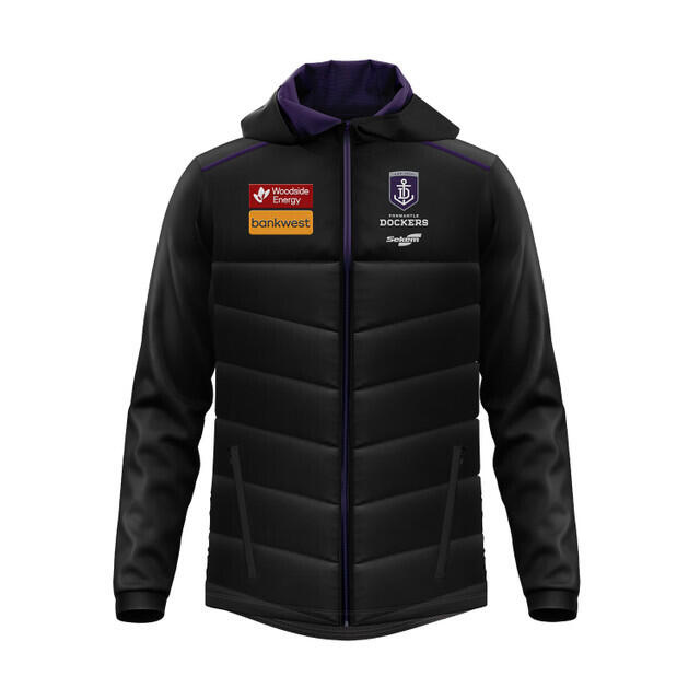 Fremantle Dockers 2024 SEKEM AFL Mens Padded Jacket Purple/Black - Main Image