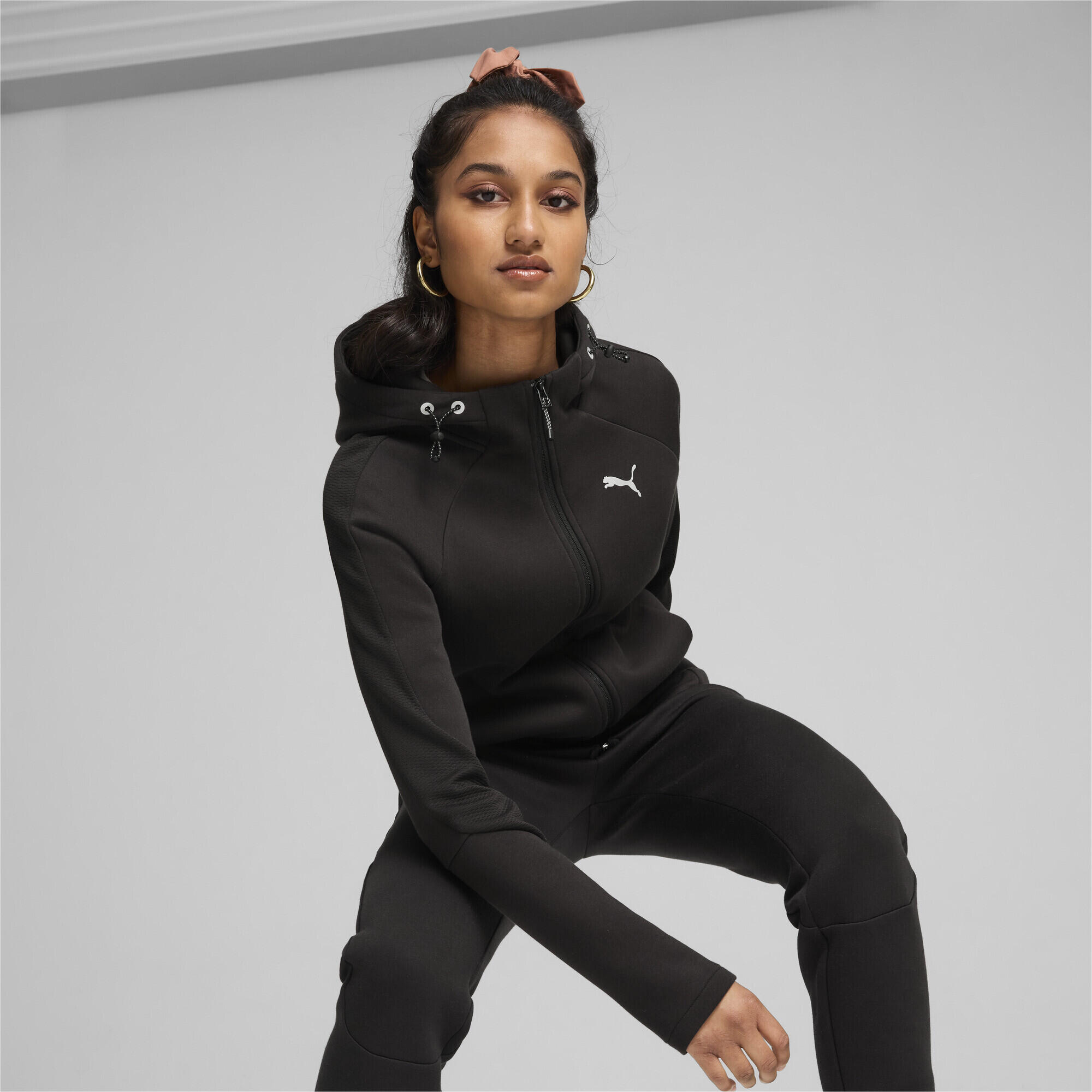 EVOSTRIPE Full-Zip kapucnis női kapucnis pulóver PUMA Black 3/7