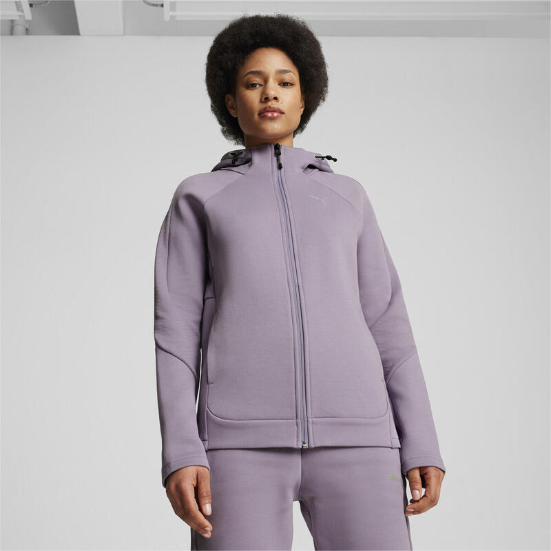 Felpa con zip integrale e cappuccio EVOSTRIPE da donna PUMA Pale Plum Purple