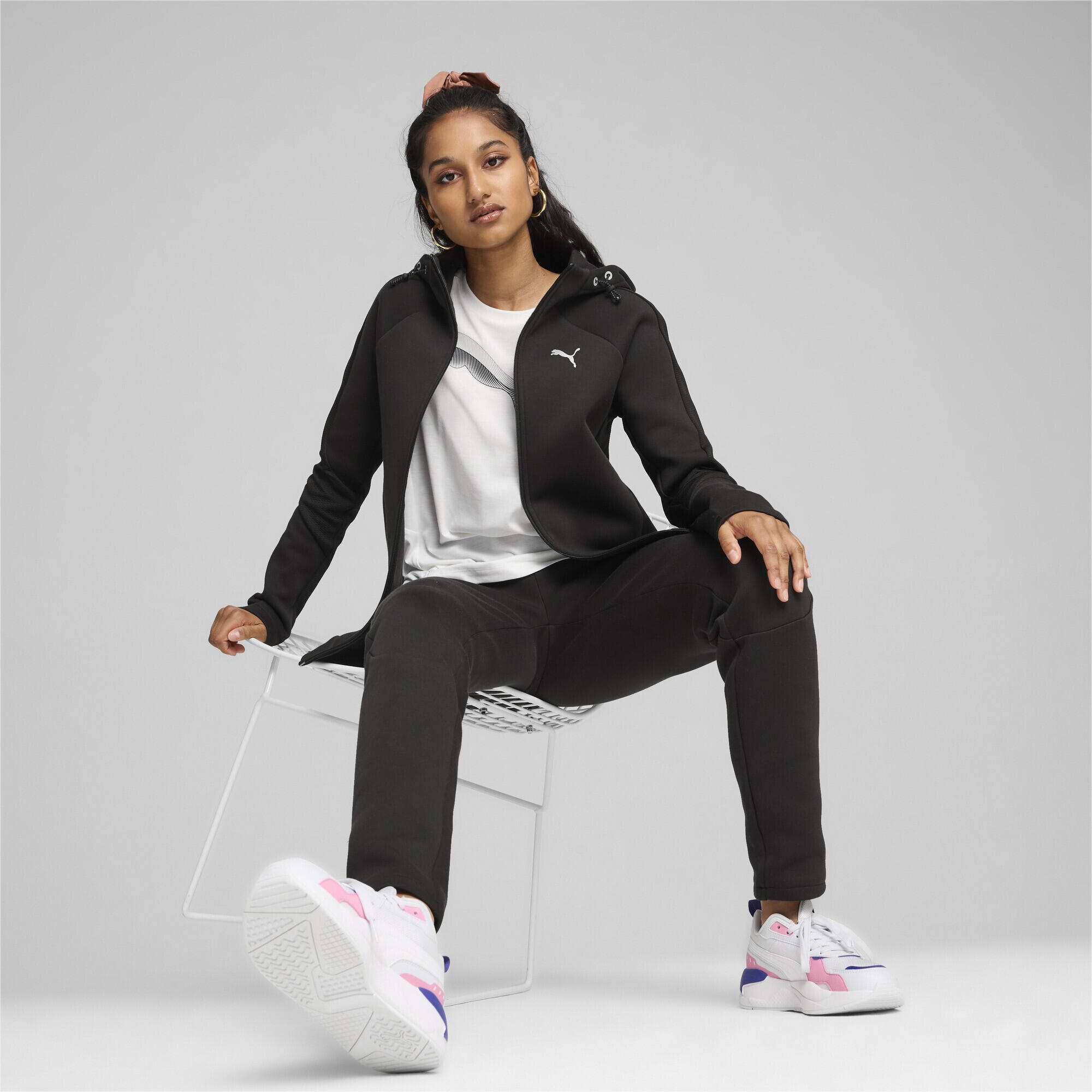 EVOSTRIPE Full-Zip kapucnis női kapucnis pulóver PUMA Black 5/7