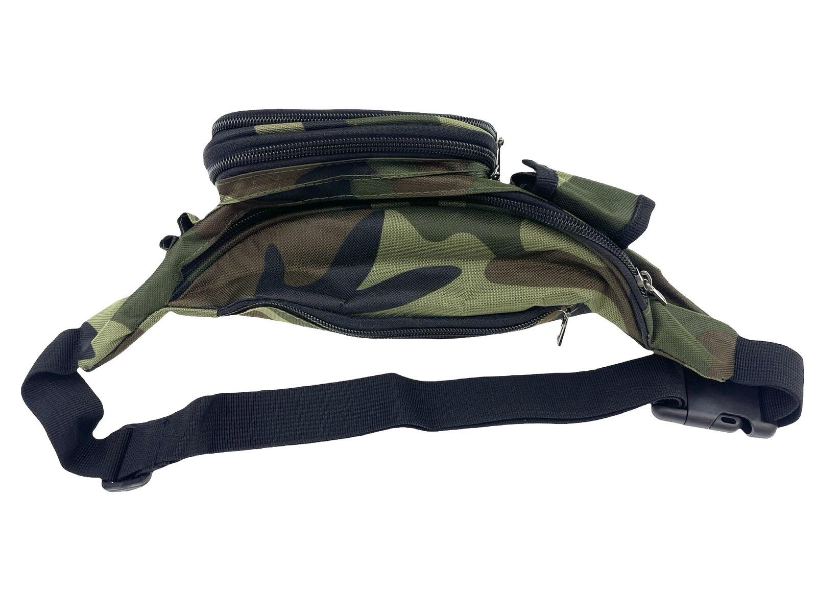 Canvas CAMO BUM BAG Camouflage Waist Travel Belt Wallet Money