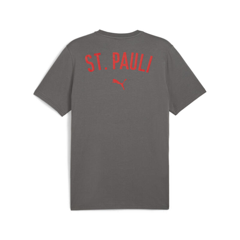 FC St. Pauli Casuals T-shirt voor heren PUMA Flat Medium Gray Red