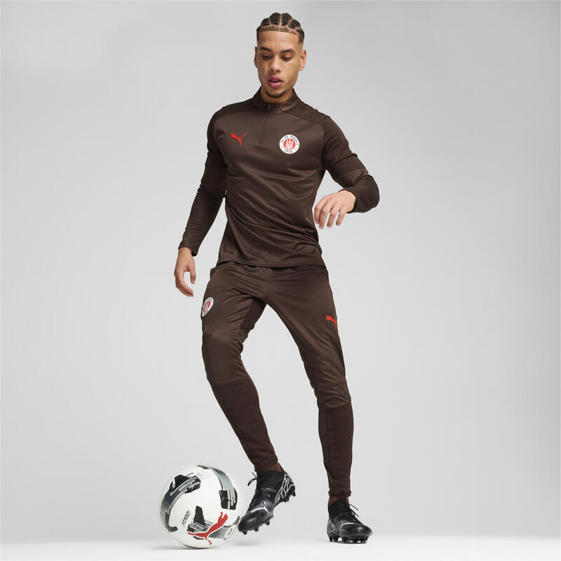 FC St. Pauli Quarter-Zip edzőfelső férfi PUMA Dark Chocolate Red Brown