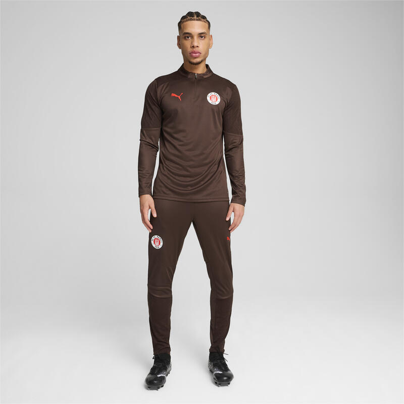 Haut d’entraînement à 1/4 zip FC St. Pauli Homme PUMA Dark Chocolate Red Brown