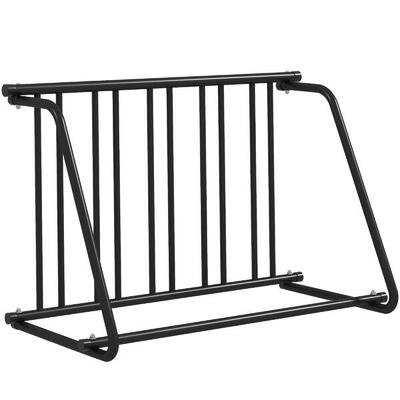 DURHAND Rastrelliera Portabiciclette a 3 Posti da Esterno. 114x58x75cm. Nero