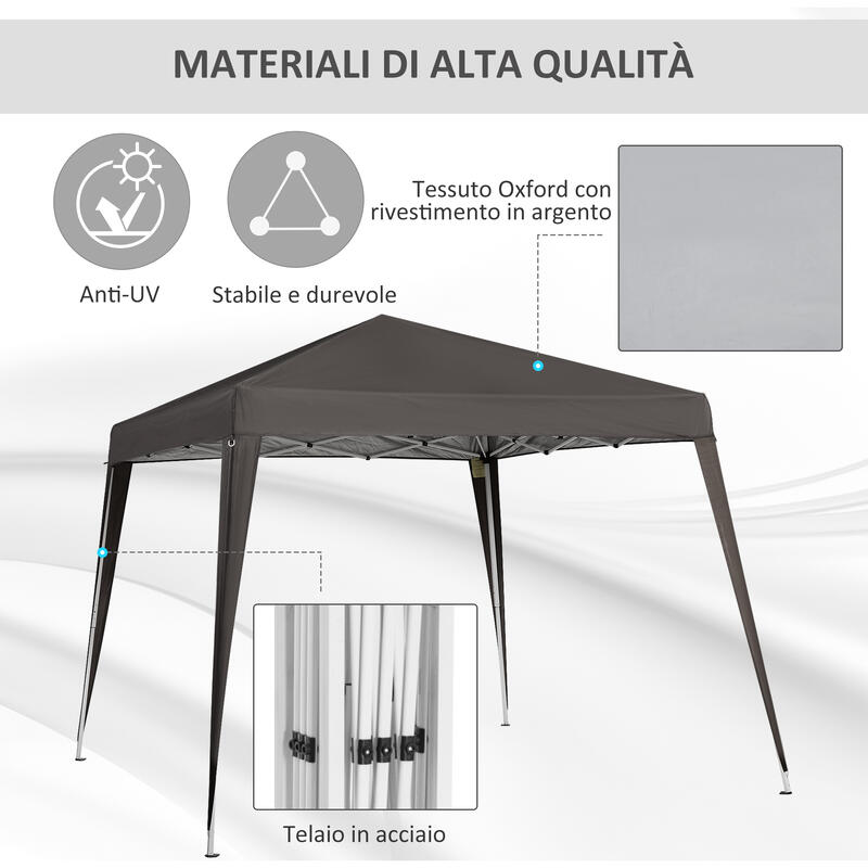 Foisor pliabil pentru gradina, Outsunny, 2.4x2.4m, Cafeniu, Tesatura Oxford,otel
