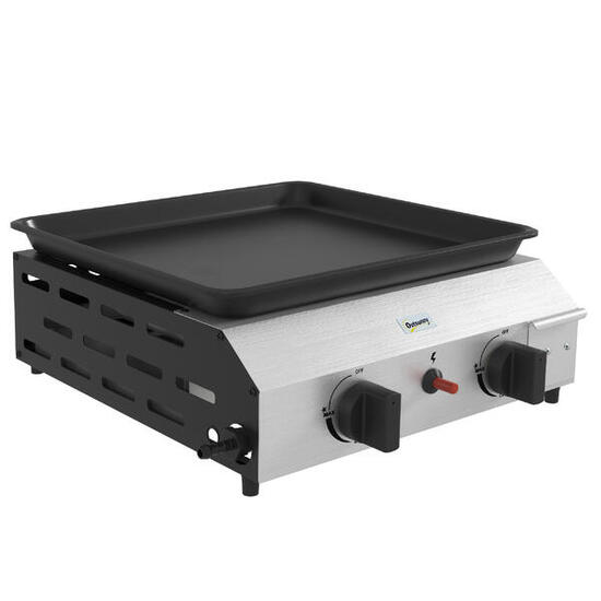 Outsunny Piastra Barbecue a Gas con 2 Bruciatori Potenza 4.8kw
