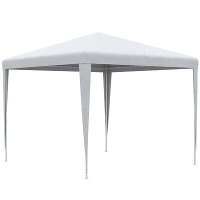 Outsunny Gazebo 3x3 per Esterno e Interno con Telaio in Acciaio 2.7x2.7m Bianco
