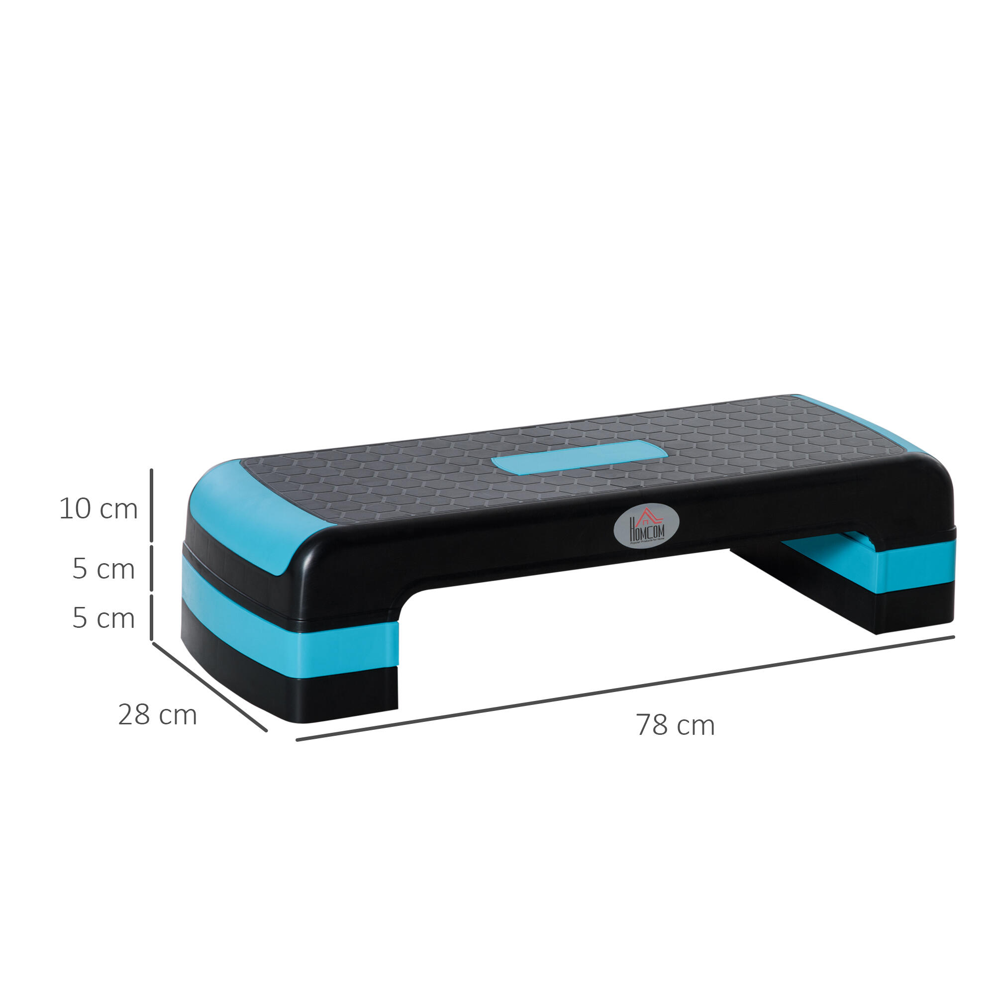 HOMCOM Step per Aerobica Regolabile su 3 Altezze 10-15-20cm Plastica Nero e Blu 3/8