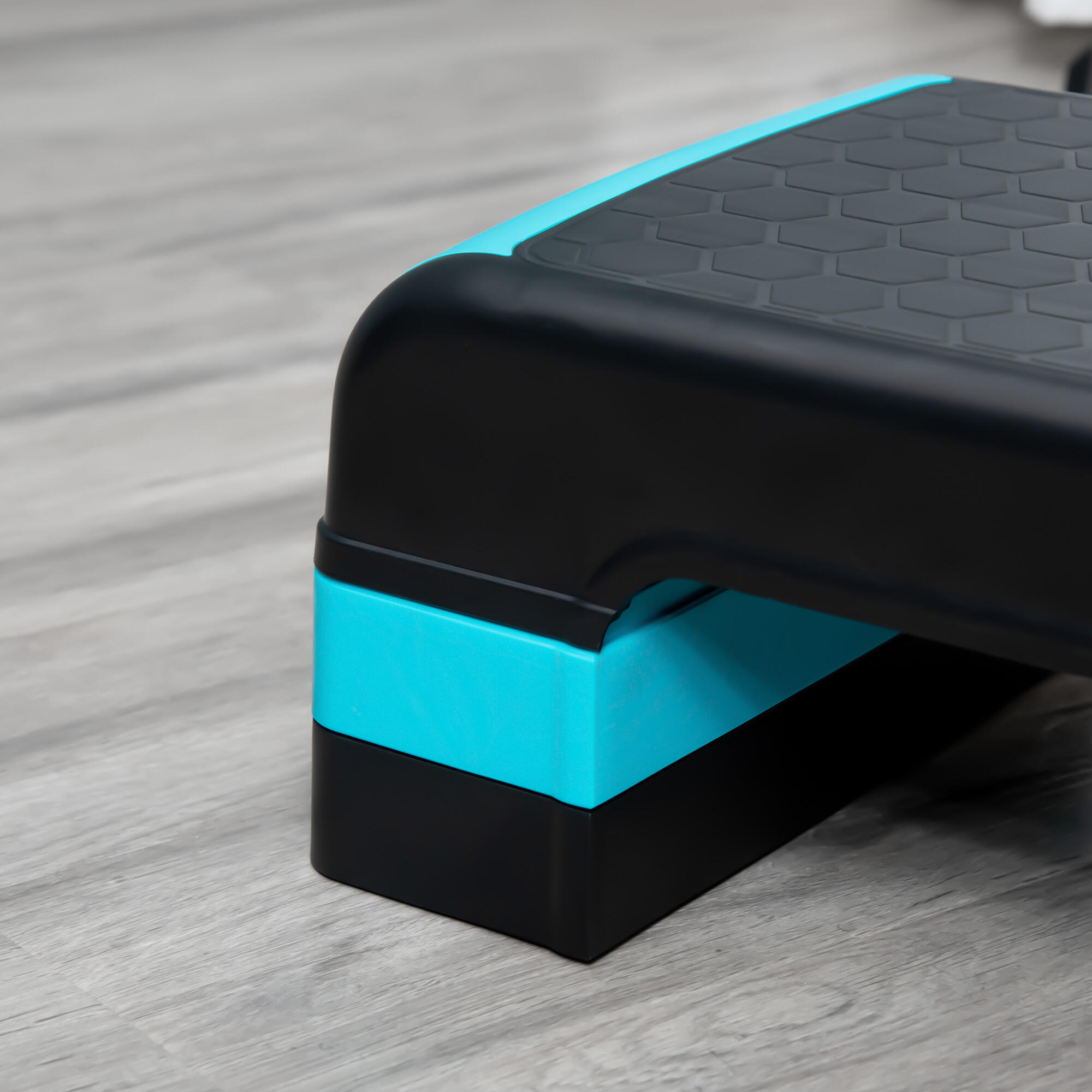 HOMCOM Step per Aerobica Regolabile su 3 Altezze 10-15-20cm Plastica Nero e Blu 7/8