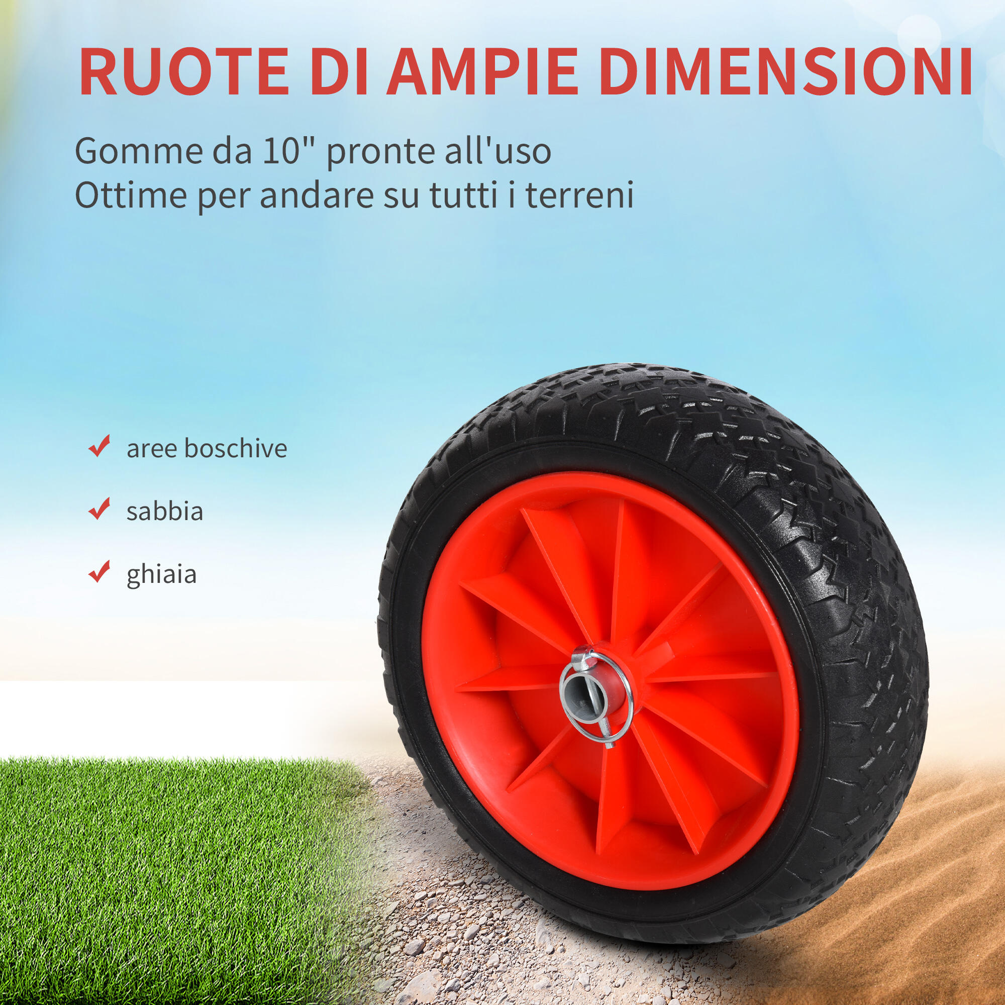 HOMCOM Carrellino da Spiaggia per Kayak e Canoa con Paraurti in Alluminio e NBR 5/8