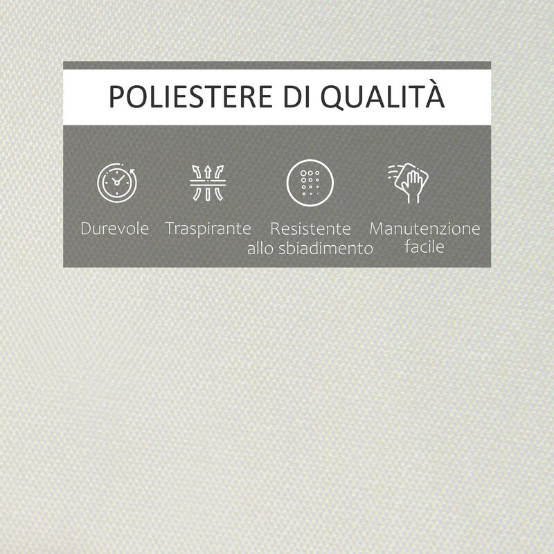 Outsunny Perna Sezlong pentru gradina, Alb Crem, 198X53X5cm