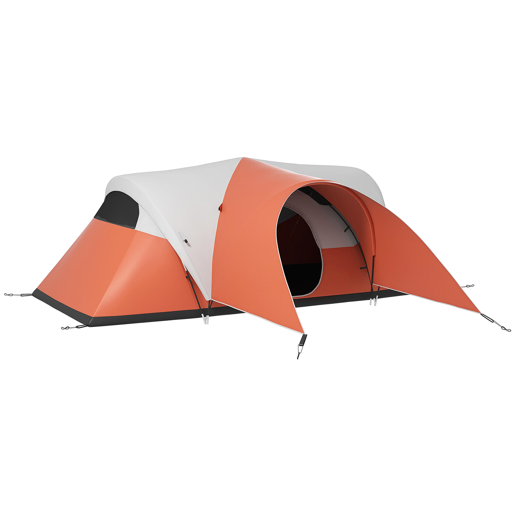 OUTSUNNY Outsunny Tenda da Campeggio 5-6 Posti, Impermeabile con Borsa, Arancione