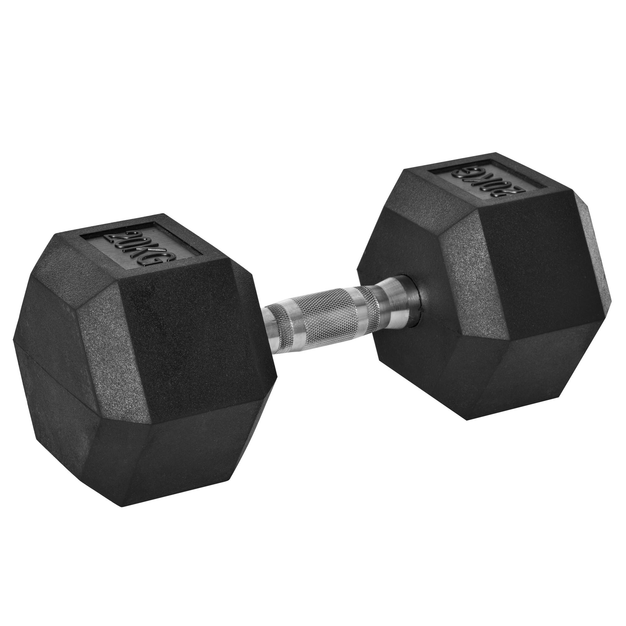 HOMCOM HOMCOM Manubrio Esagonale da 20kg in Acciaio e Gomma Nero
